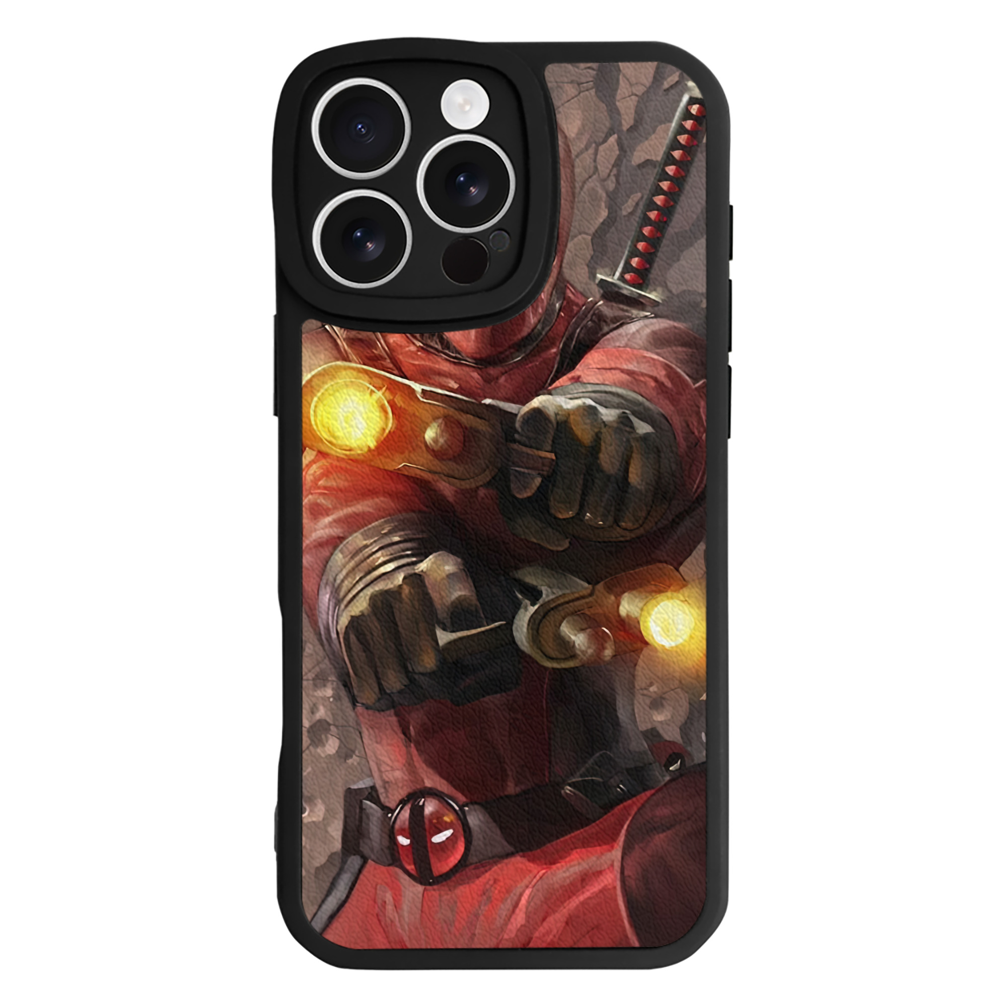 （画像用） Deadpool デッドプール 【iPhone 16シリーズ対応】シリコンスマホケース（レザー調） 材質：シリコン